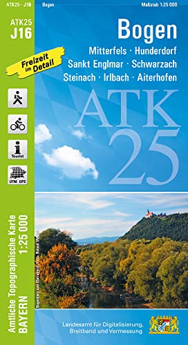 ATK25-J16 Bogen (Amtliche Topographische Karte 1:25000): Mitterfels, Hunderdorf, Sankt Englmar, Schwarzach, Steinach, Irlbach, Aiterhofen (ATK25 Amtliche Topographische Karte 1:25000 Bayern)
