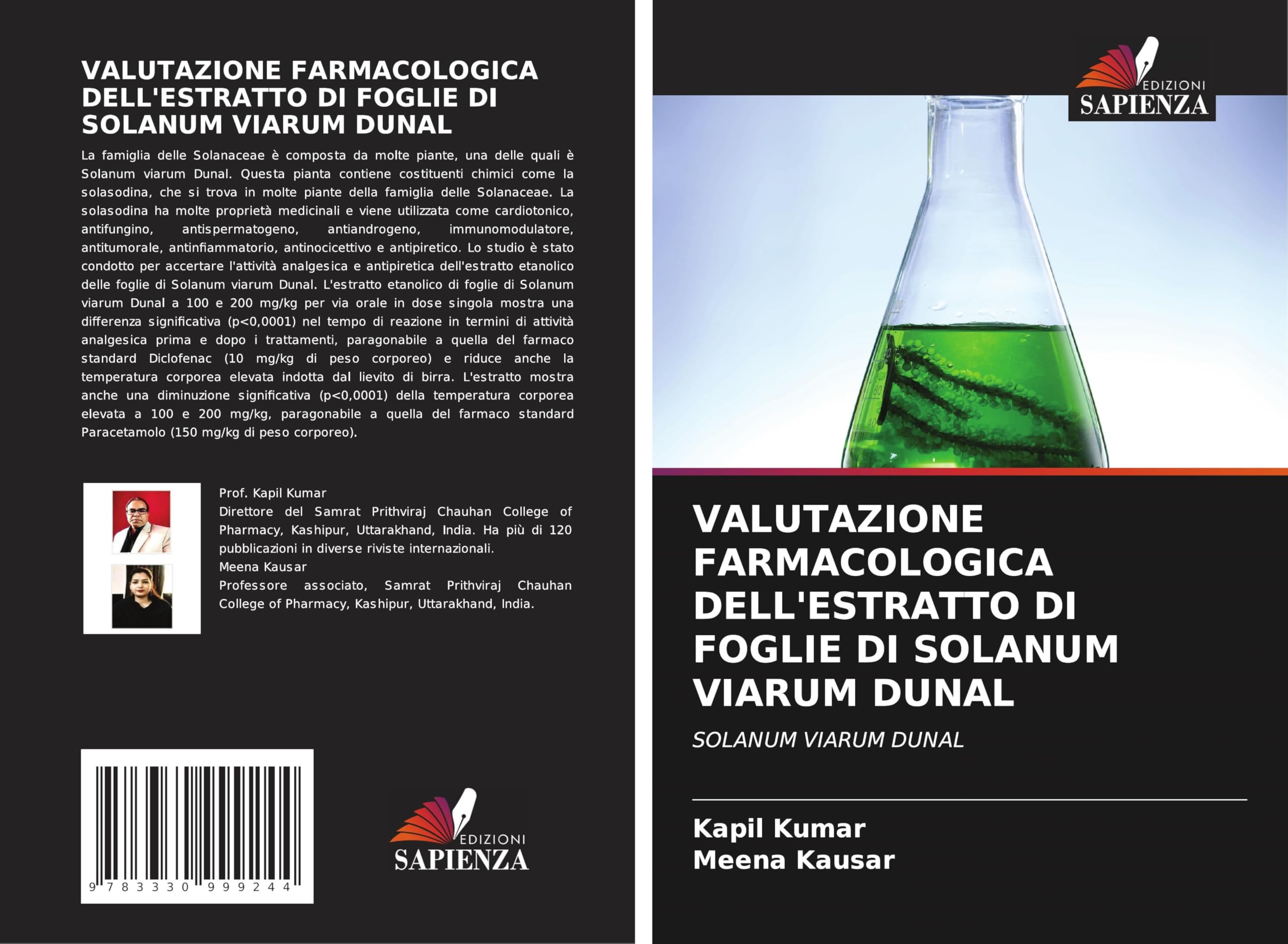 VALUTAZIONE FARMACOLOGICA DELL'ESTRATTO DI FOGLIE DI SOLANUM VIARUM DUNAL: SOLANUM VIARUM DUNAL