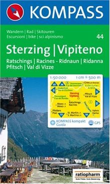 Sterzing, Vipiteno: Ratschings/Racines, Ridnaun/Ridanna, Pfitsch/Val di Vizze. Wander-, Bike- und Skitourenkarte. 1:50.000. GPS-genau