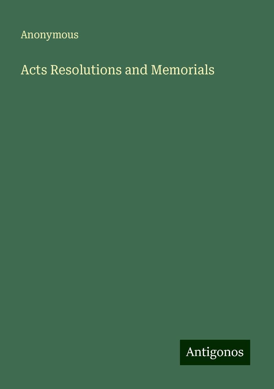 Acts Resolutions and Memorials