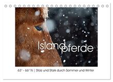 Islandpferde - Stolz und Stark durch Sommer und Winter (Tischkalender 2023 DIN A5 quer), Calvendo Monatskalender