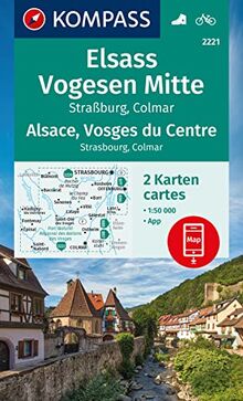 KOMPASS Wanderkarten-Set 2221 Elsass, Vogesen Mitte, Alsace, Vosges du Centre (2 Karten) 1:50.000: inklusive Karte zur offline Verwendung in der KOMPASS-App. Fahrradfahren.