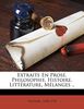 Extraits En Prose, Philosophie, Histoire, Litt Rature, Melanges ..