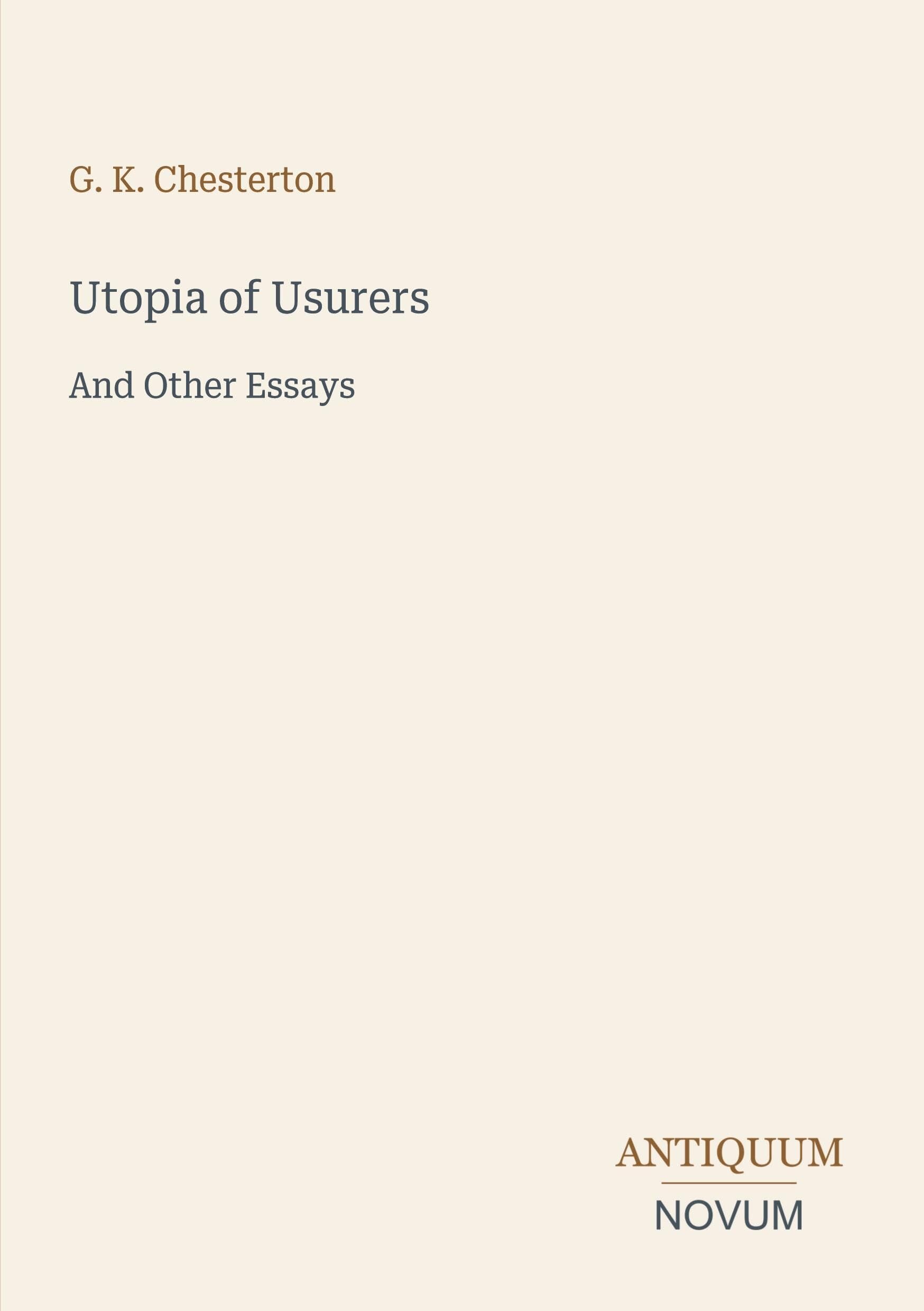 Utopia of Usurers