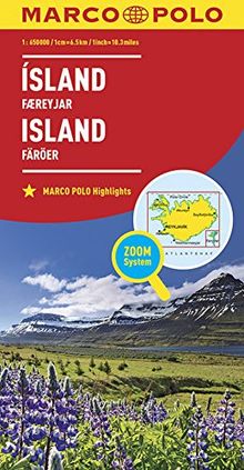 MARCO POLO Länderkarte Island, Färöer 1:650 000 (MARCO POLO Länderkarten)