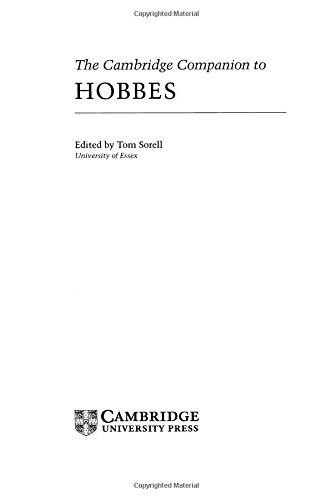 The Cambridge Companion to Hobbes (Cambridge Companions to Philosophy)