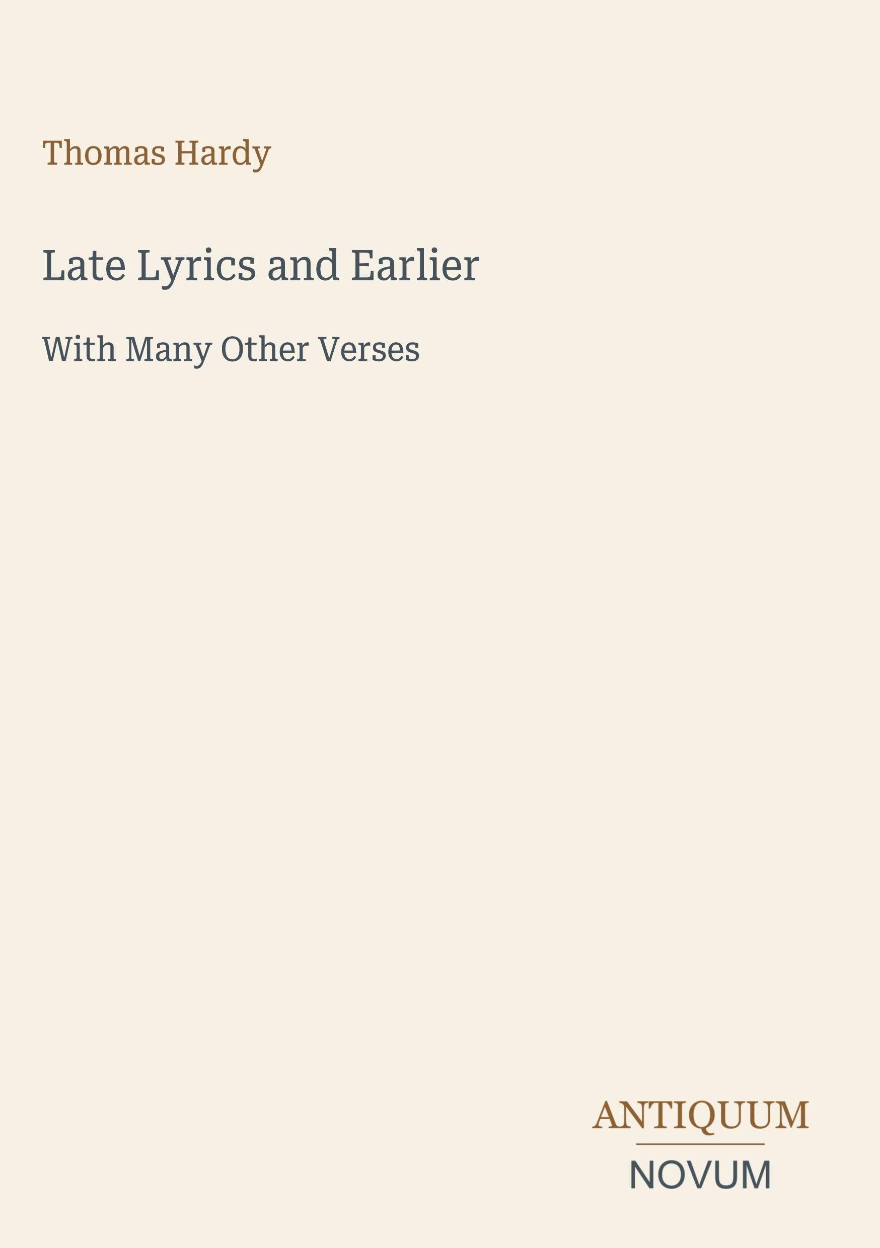 Late Lyrics and Earlier