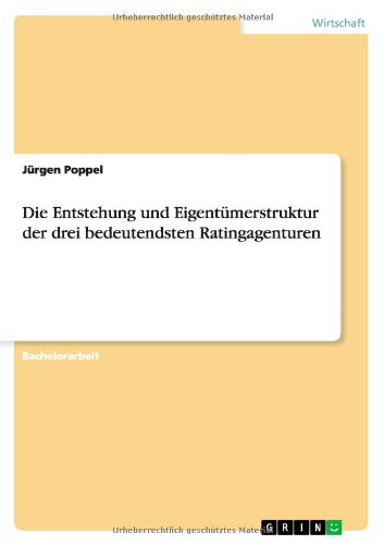 Die Entstehung und Eigentümerstruktur der drei bedeutendsten Ratingagenturen