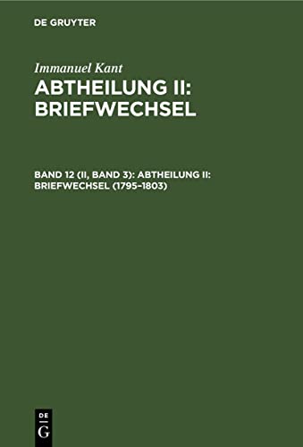 1795–1803: Anhang (Abtheilung II: Briefwechsel)