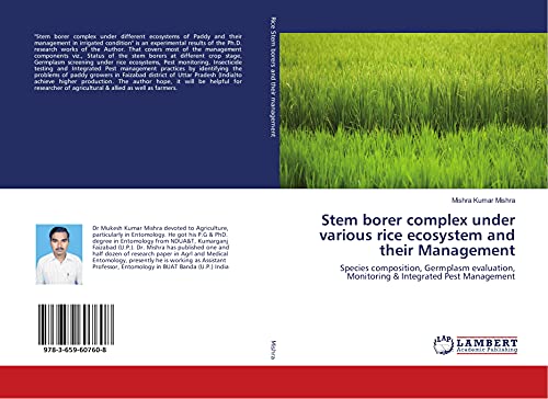 Stem borer complex under various rice ecosystem and their Management: Species composition, Germplasm evaluation, Monitoring & Integrated Pest Management