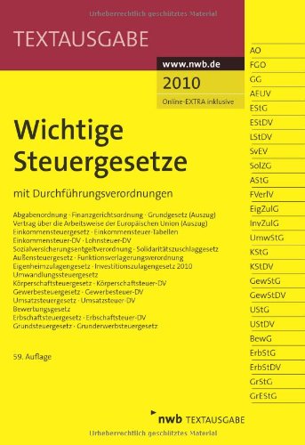 Wichtige Steuergesetze: Mit Durchführungsverordnungen Von NWB Redaktion ...