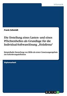 Die Erstellung eines Lasten- und eines Pflichtenheftes als Grundlage für die Individual-Softwarelösung "Holzfirma": Beispielhafte Darstellung von ERMs ... Umsetzungsergebnis der Anforderungsdefinition