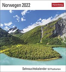 Norwegen Sehnsuchtskalender 2022 - Reisekalender - Postkartenkalender mit Wochenkalendarium - 53 perforierte Postkarten - zum Aufstellen oder ... x 17,5 cm: Sehnsuchtskalender. 53 Postkarten