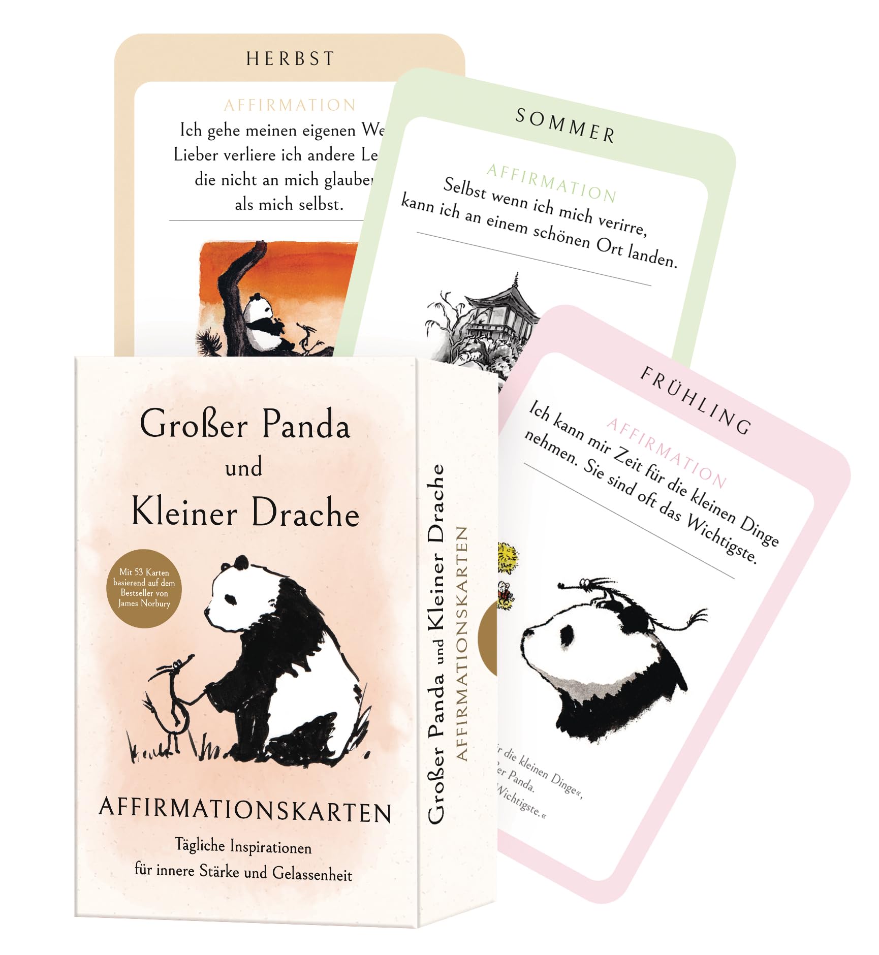 Großer Panda und Kleiner Drache Affirmationskarten: Tägliche Inspirationen für innere Stärke und Gelassenheit - Mit 53 Karten basierend auf dem Bestseller von James Norbury