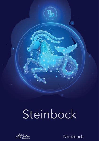 Sternzeichen Steinbock Notizbuch | Designed by Alfred Herler: Liniertes Notizbuch mit mit 150 Seiten in edlem Astrologie-Design zum niederschreiben ... Notizen, persönlichen Gedanken und Ideen