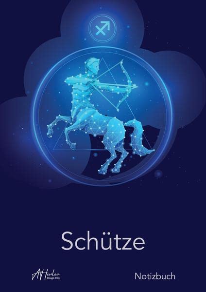 Sternzeichen Schütze Notizbuch | Designed by Alfred Herler: Liniertes Notizbuch mit mit 150 Seiten in edlem Astrologie-Design zum niederschreiben ... Notizen, persönlichen Gedanken und Ideen