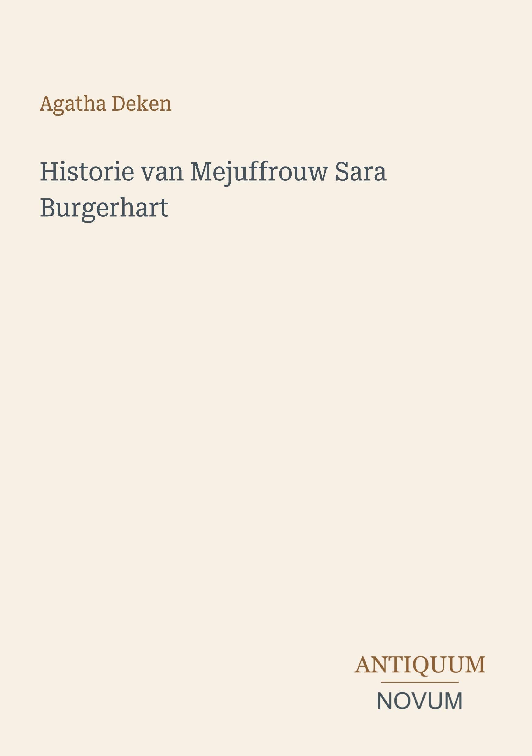Historie van Mejuffrouw Sara Burgerhart