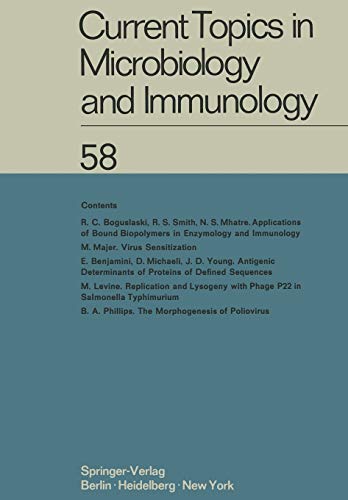 Current Topics in Microbiology and Immunology: Ergebnisse der Mikrobiologie und Immunitätsforschung (Current Topics in Microbiology and Immunology, 58, Band 58)