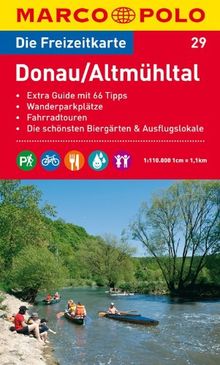 MARCO POLO Freizeitkarte Donau, Altmühltal 1:110.000: Extra Guide mit 66 Tipps. Wanderparkplätze. Fahrradtouren. Die schönsten Biergärten und Ausflugslokale