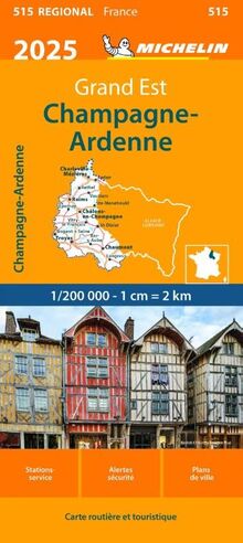 CHAMPAGNE ARDENNE 10515 2025: wegenkaart schaal 1:200.000 (Regionale kaarten Michelin)