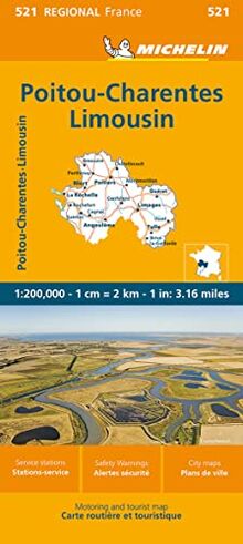 Michelin Poitou-Charentes: Straßen- und Tourismuskarte 1:200.000 (MICHELIN Regionalkarten)