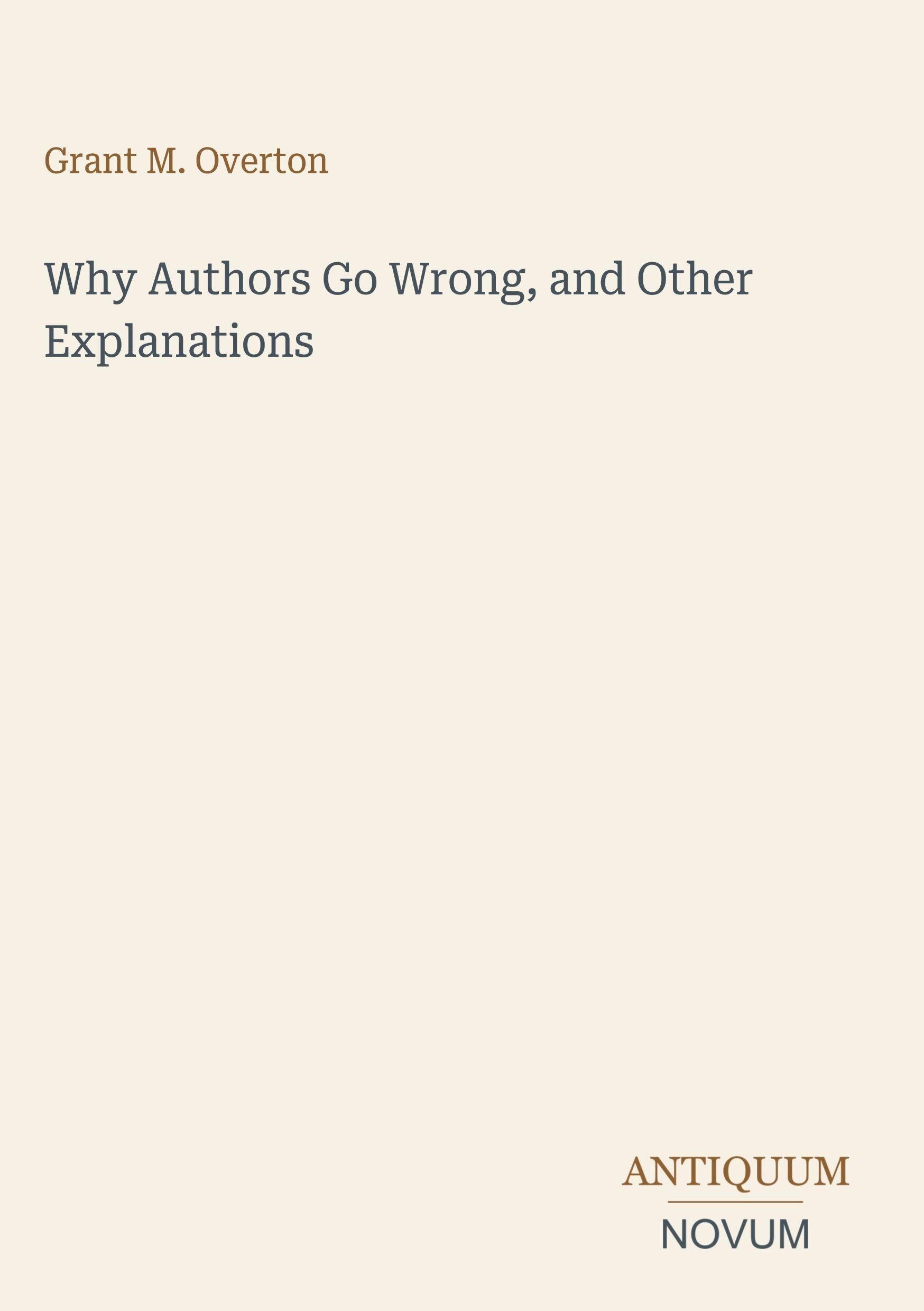Why Authors Go Wrong, and Other Explanations