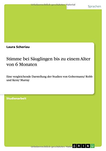 Stimme bei Säuglingen bis zu einem Alter von 6 Monaten: Eine vergleichende Darstellung der Studien von Gobermann/ Robb und Kent/ Murray