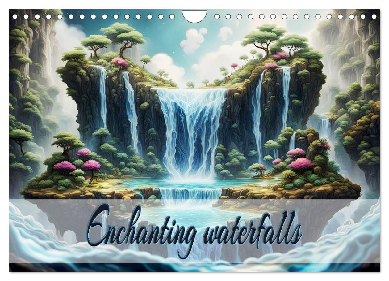 Enchanting waterfalls (Wall Calendar 2026 DIN A4 landscape), CALVENDO 12 Month Wall Calendar: Unique enchanted waterfalls, generated with AI.