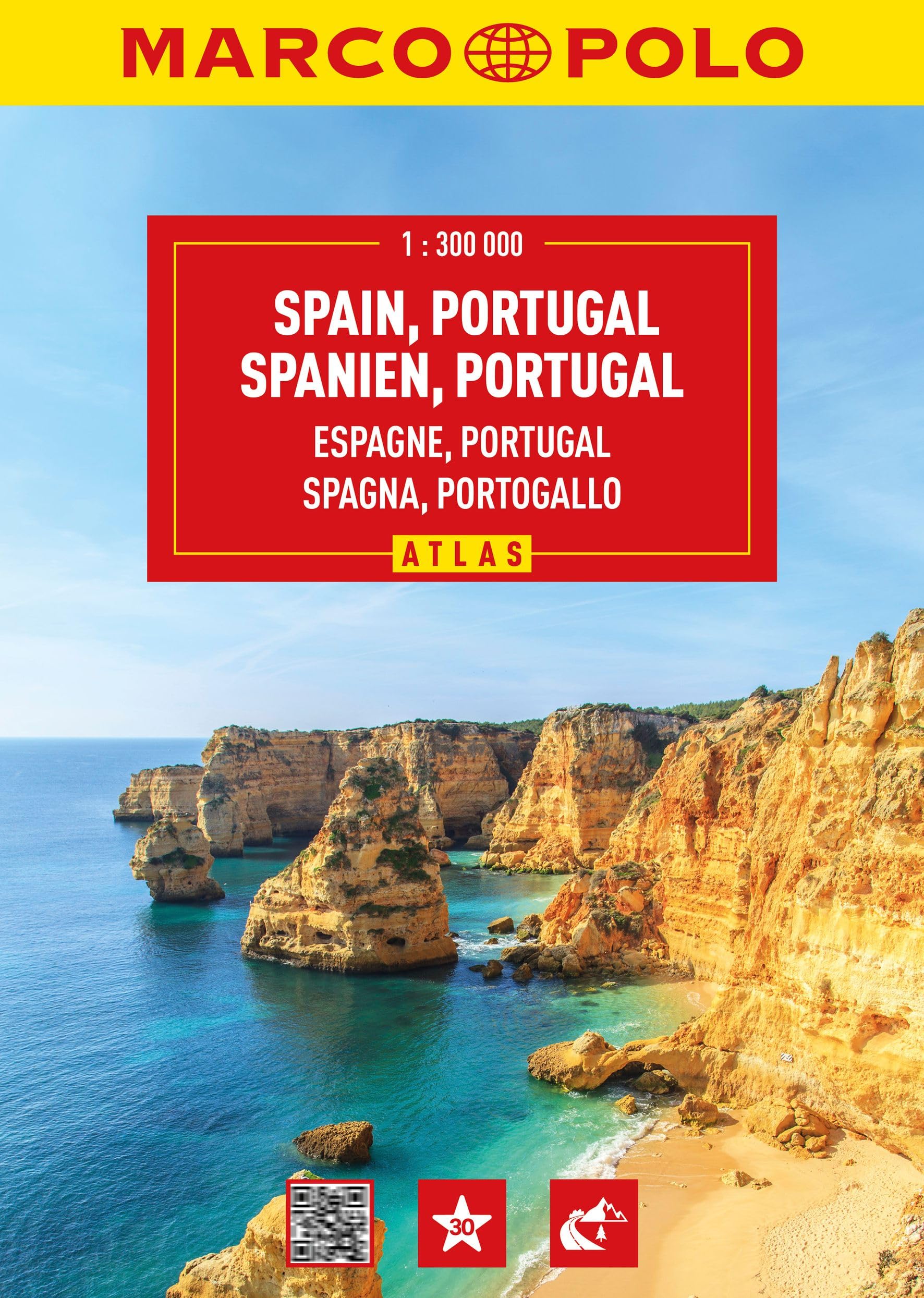 MARCO POLO Reiseatlas Spanien, Portugal 1:300.000: Straßenatlas und Autoatlas mit Europa in 1:4,5 Mio. Spiralbindung