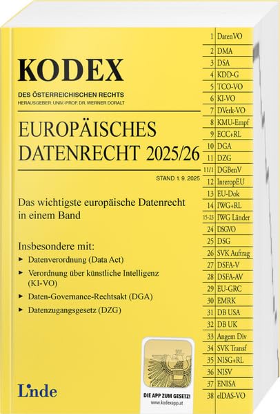 KODEX Europäisches Datenrecht 2025/26 (Kodex des Internationalen Rechts)