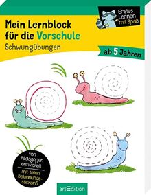 Mein Lernblock für die Vorschule – Schwungübungen: Von Pädagogen entwickelt – mit tollen Belohnungsstickern – ab 5 Jahren | Übungen und Rätsel für Kindergarten- und Vorschulkinder