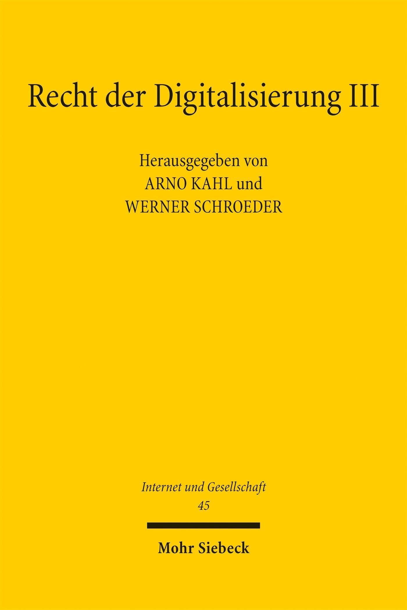 Recht der Digitalisierung III - Neuware