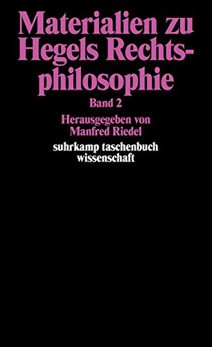 Materialien zu Hegels Rechtsphilosophie Band 2 Kartoniert (TB)