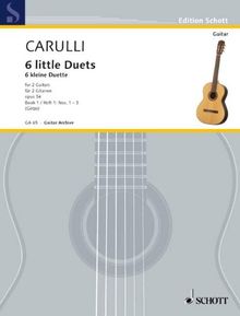 Sechs kleine Duette: Nr. 1-3. Vol. 1. op. 34. 2 Gitarren. Spielpartitur. (Edition Schott) | Buch | Zustand gut
