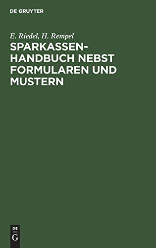 Sparkassenhandbuch nebst Formularen und Mustern