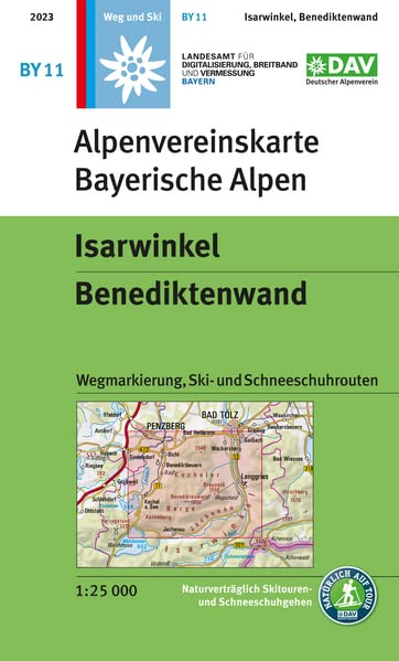 Isarwinkel, Benediktenwand: Wegmarkierung, Ski- und Schneeschuhrouten (Alpenvereinskarten)