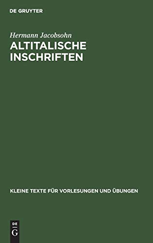 Altitalische Inschriften (Kleine Texte für Vorlesungen und Übungen, 57, Band 57)