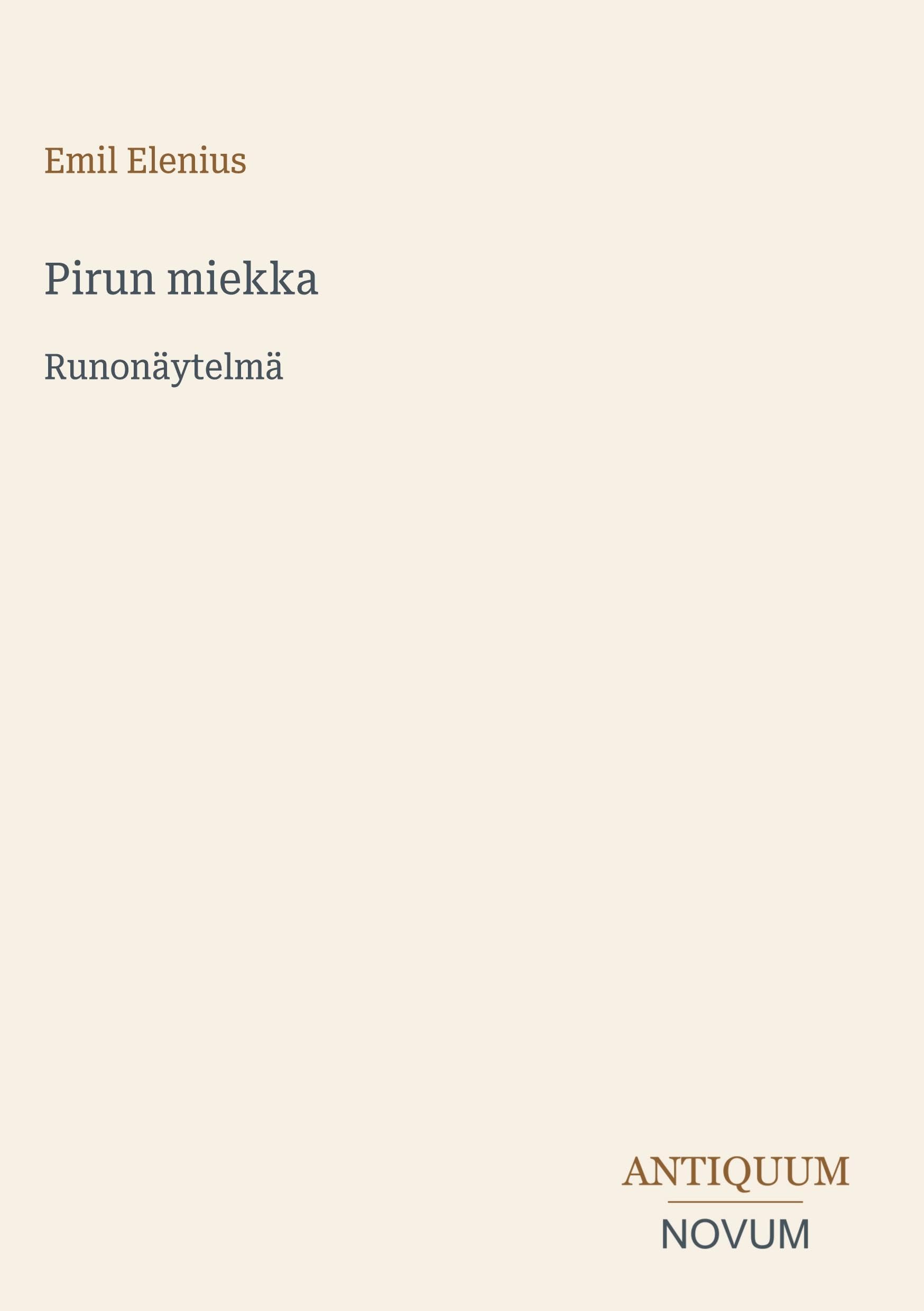 Pirun miekka: Runonäytelmä