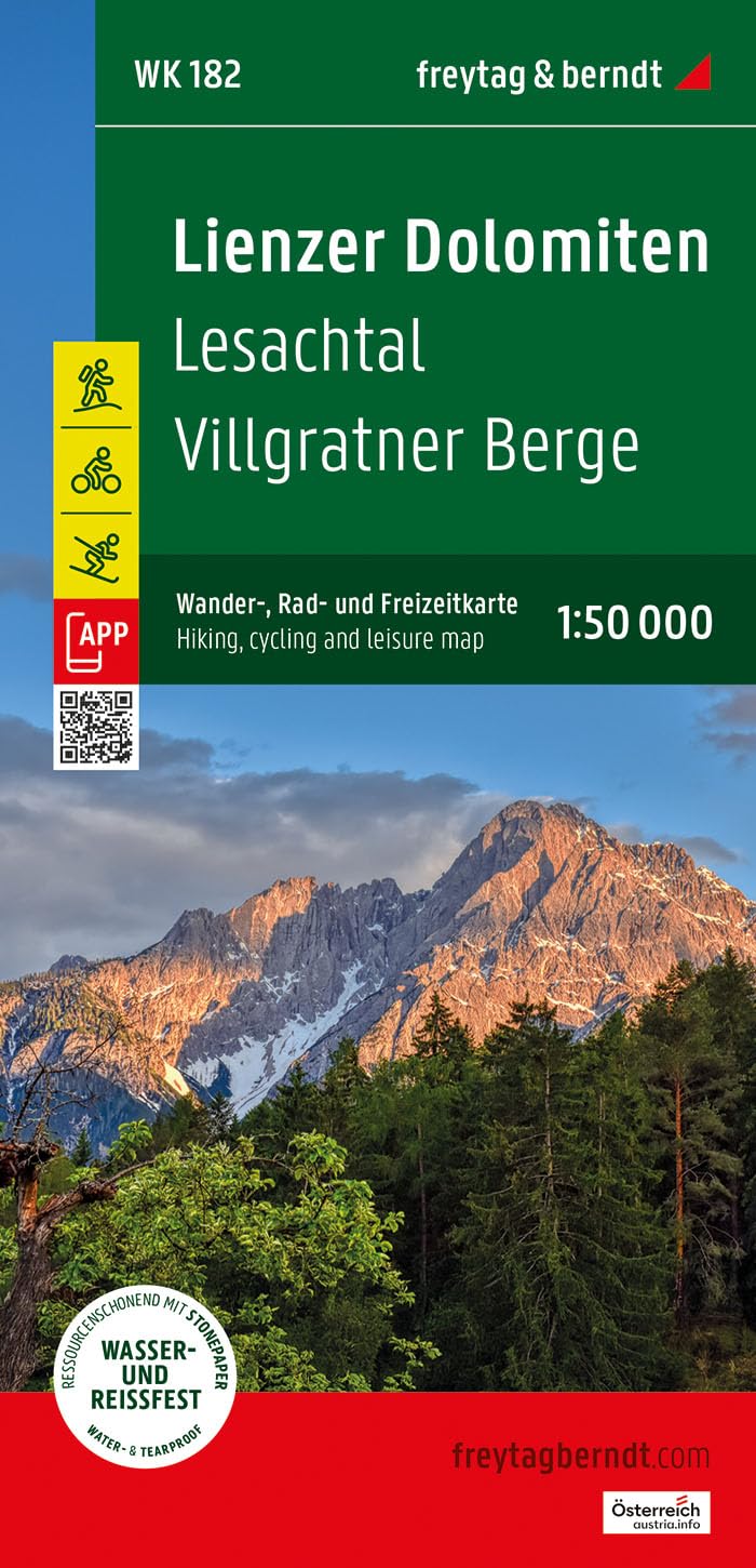 Lienzer Dolomiten, Wander-, Rad- und Freizeitkarte 1:50.000, freytag & berndt, WK 182: Lesachtal - Villgratner Berge, mit APP, wasserfest und reißfest (freytag & berndt Wander-Rad-Freizeitkarten)