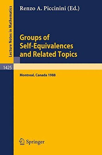 Groups of Self-Equivalences and Related Topics: Proceedings of a Conference held in Montreal, Canada, Aug. 8-12, 1988: Conference Proceedings (Lecture Notes in Mathematics)