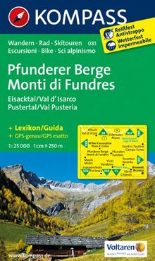 Pfunderer Berge/Monti di Fundres - Eisacktal/Val d'Isarco - Pustertal/Val Pusteria: Wanderkarte mit Kurzführer, Radrouten und Skitouren. GPS-genau. 1:25000, dt. /ital. (KOMPASS-Wanderkarten)