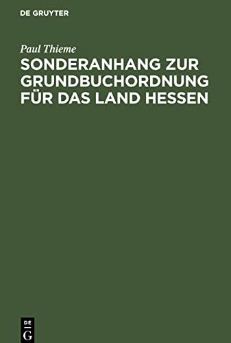 Sonderanhang zur Grundbuchordnung für das Land Hessen