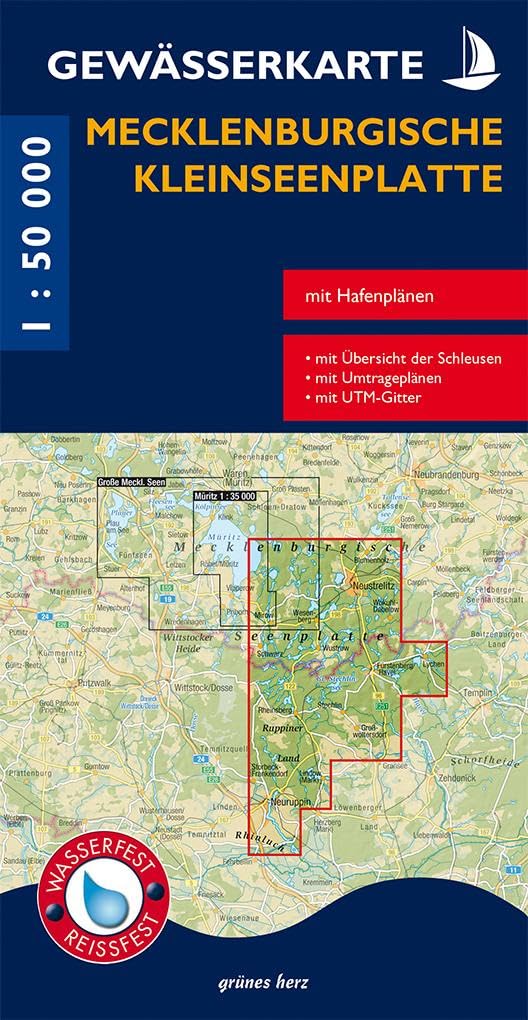 Gewässerkarte Mecklenburgische Kleinseenplatte: Nautische Edition (Nautische Edition: Gewässerkarten. Wasserfest und reißfest. 1:35.000)