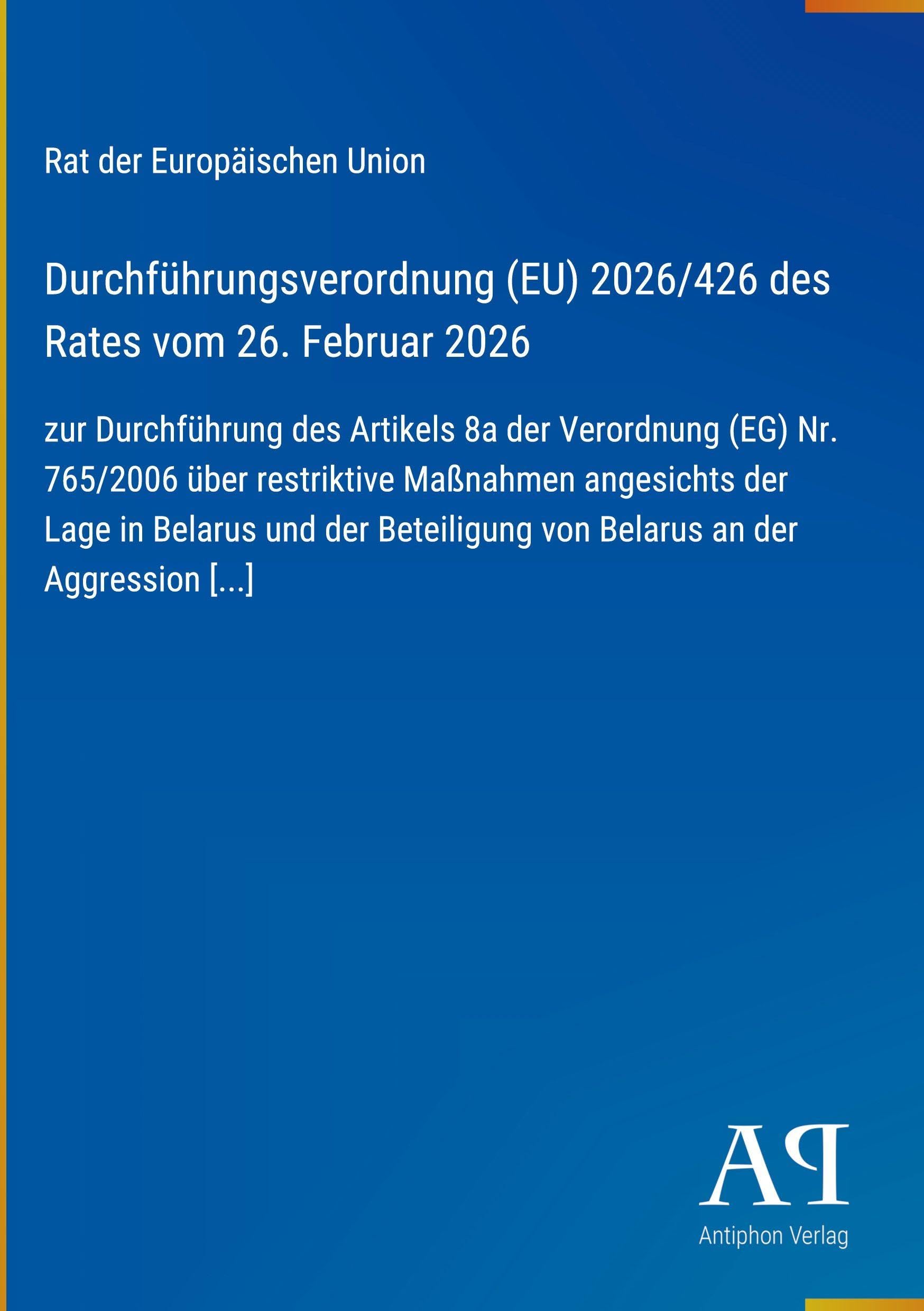 Durchführungsverordnung (EU) 2026/426 des Rates vom 26. Februar 2026