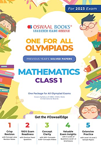 Oswaal One for All Olympiad Previous Years Solved Papers, Class-1 Mathematics Book (For 2021-22 Exam)