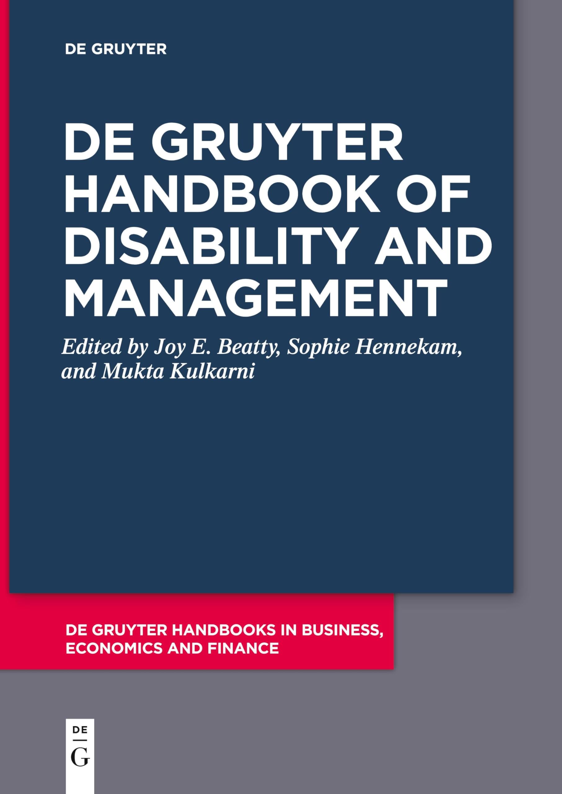 De Gruyter Handbook of Disability and Management (De Gruyter Handbooks in Business, Economics and Finance)