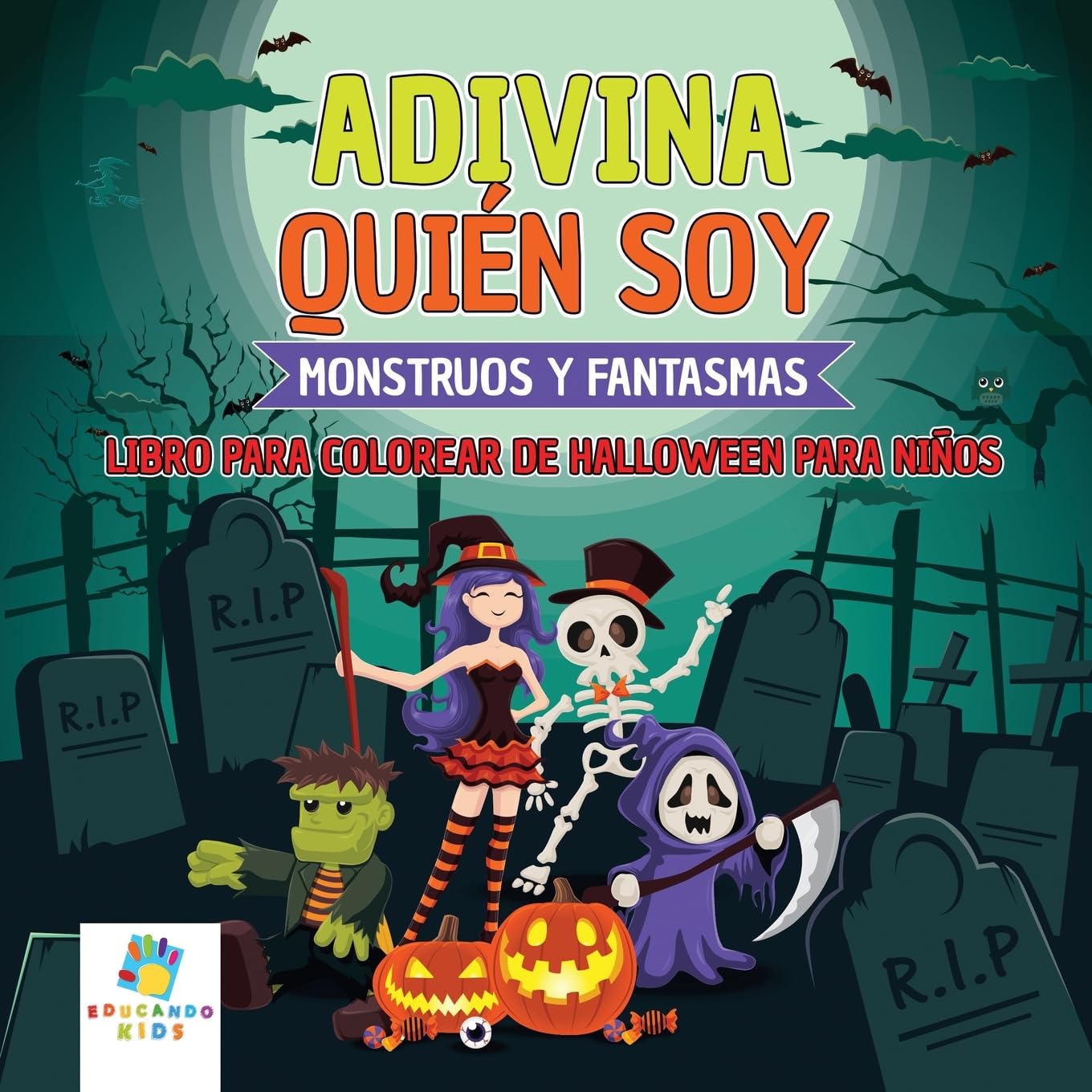 Adivina Quién Soy: Libro para Colorear de Halloween para Niños