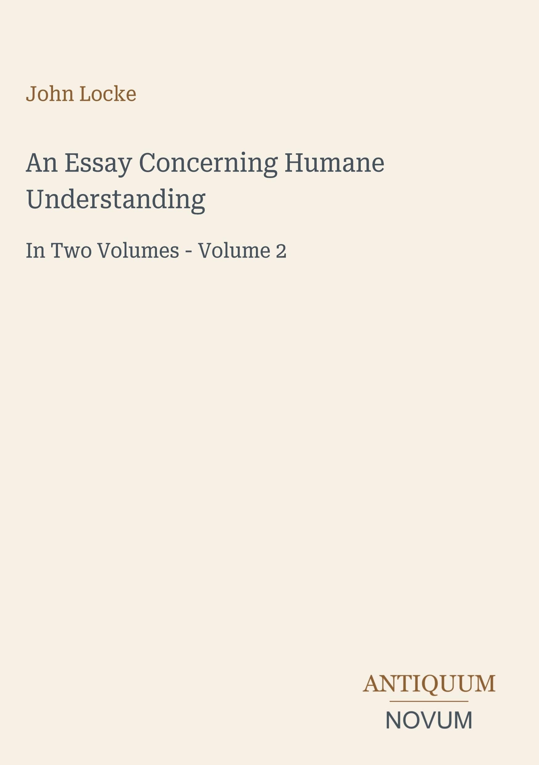 An Essay Concerning Humane Understanding