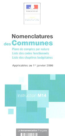 Nomenclature des Communes : Instruction M14 de Ministère de l'Economie