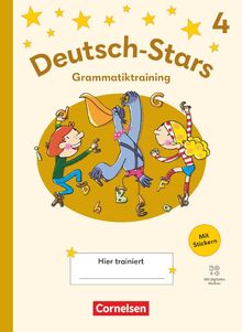Deutsch-Stars - Grammatiktraining Ausgabe 2025 - 4. Schuljahr: Grammatiktraining - Übungsheft - Mit Lösungen und digitalen Medien